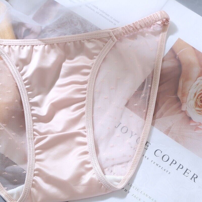 5 Pack Lot Womens Satin Panties String Bikinis Sheer See Through Brief Underwear