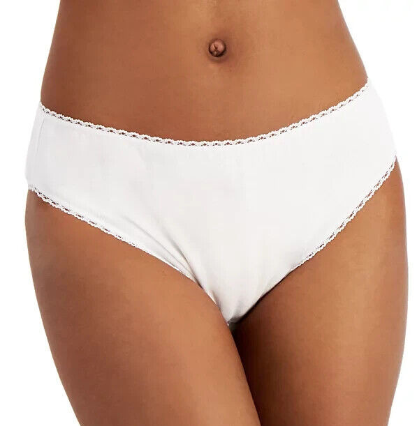 Charter Club Women’s Everyday High-Cut Cotton Lace Trim Briefs 100117228