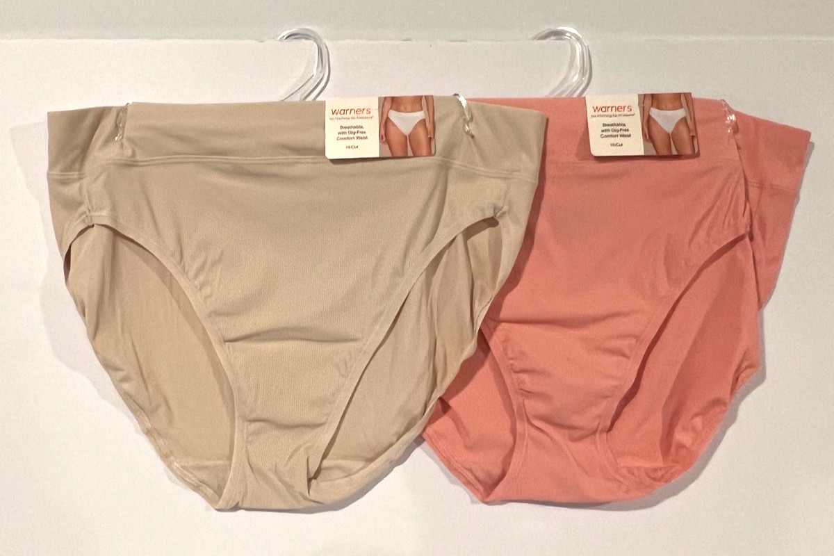 Warners Hi cut panties~2 pair high waist breathable size 7/L