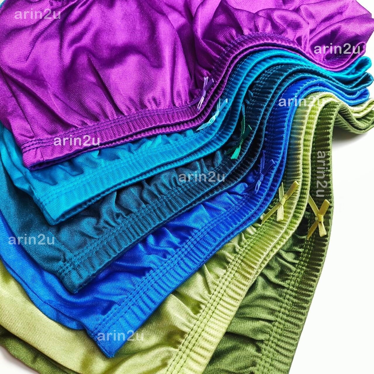 12x Plain Classic Nylon Silky Underwear High Waist Panties Briefs Plus Size 3XL