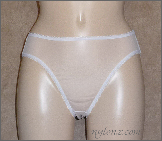 Vintage Style Completely Sheer Transparent Nylon Panties WHITE 🇬🇧 NYLONZ UK
