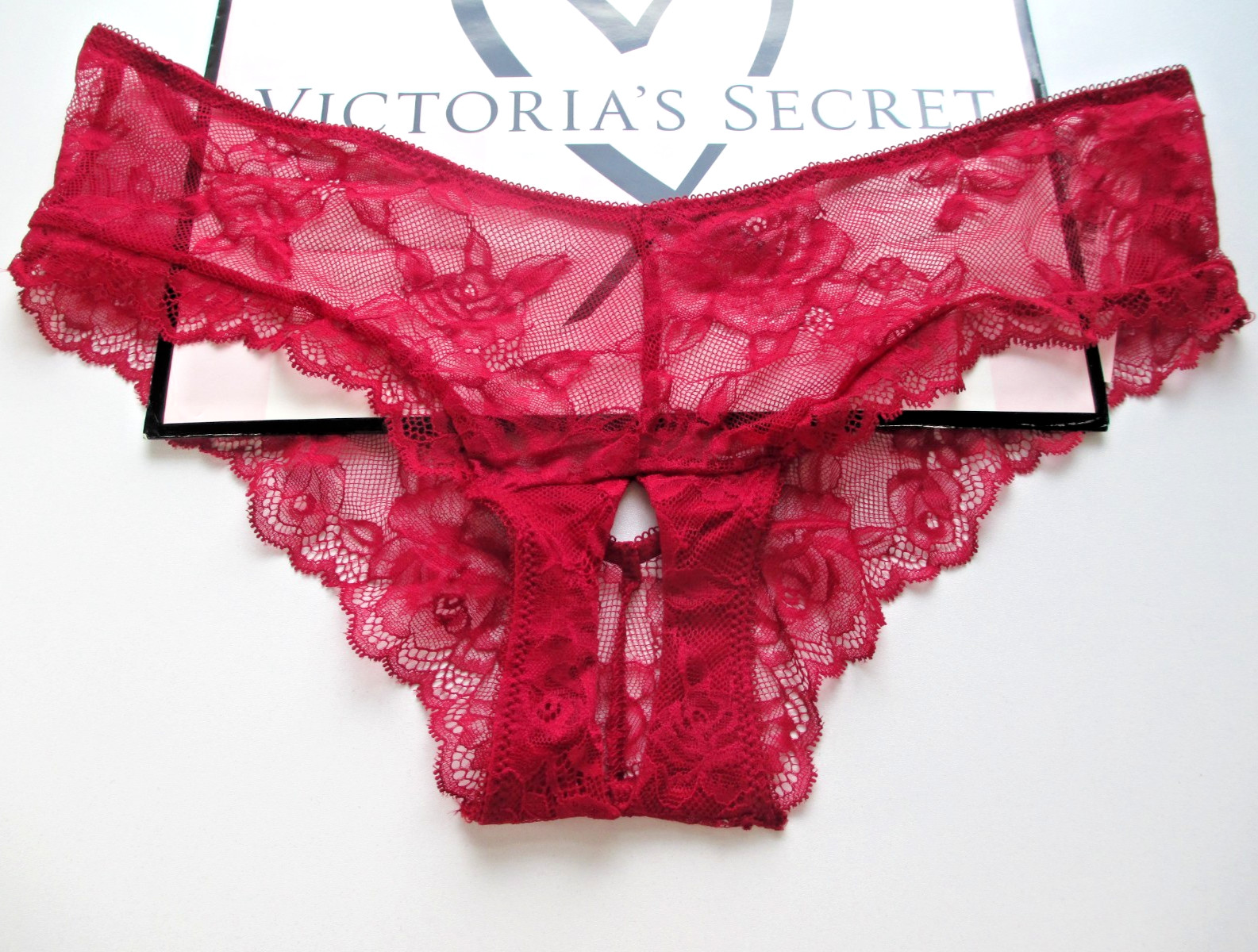 VICTORIA’S SECRET VERY SEXY High Leg Cheeky Panty S M L XL Red NWT Lace VS Open