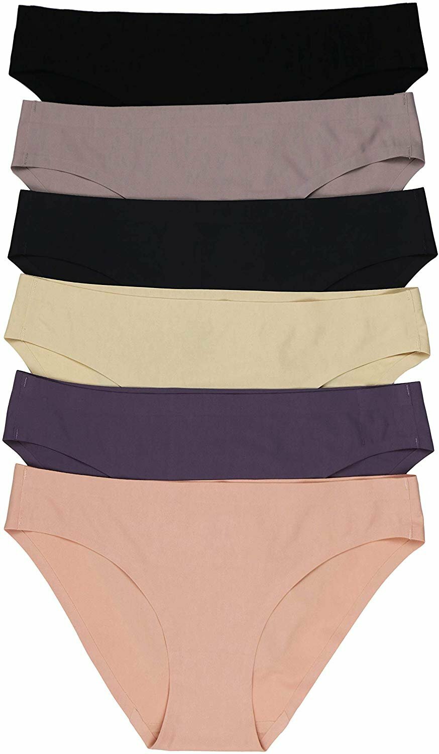 ToBeInStyle Women’s 6 Pack Laser Cut Brief Panties – Basic