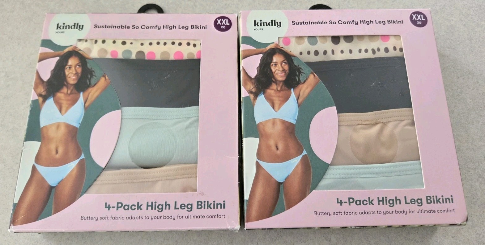 Kindly Yours Women’s XXL 20 So Comfy 8-PACK High Leg Bikini Panties #21426