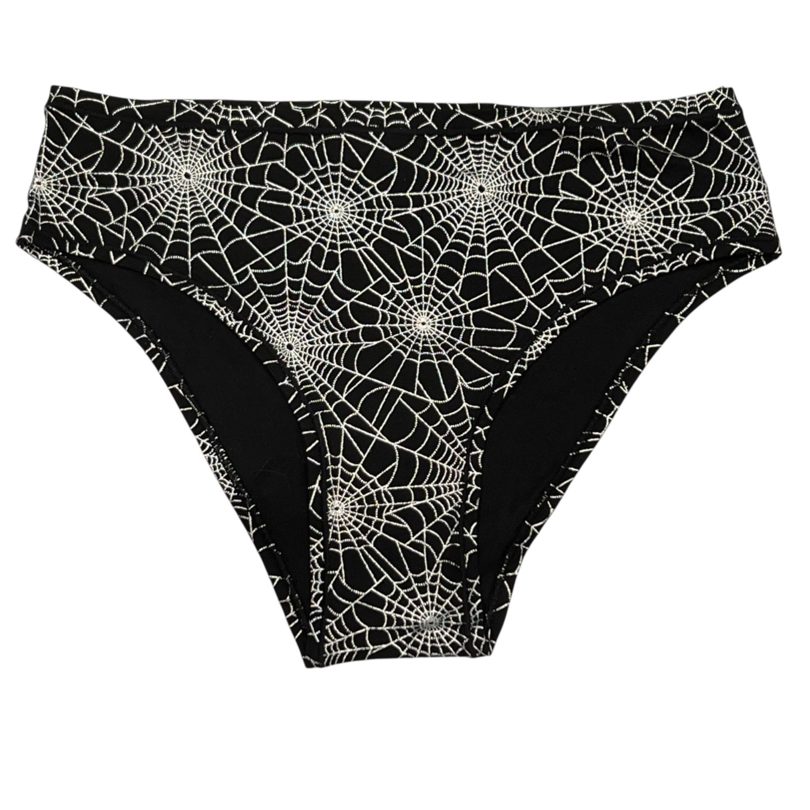NWT VICTORIA’S SECRET PINK Cheeky Pantie Sz XS-S-M-L-XL-XXL Black Silver Webs