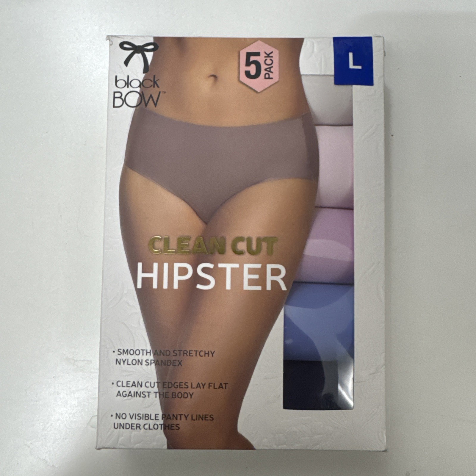 black Box Womens 5-Pack Clean Cut Hipster Panties, L