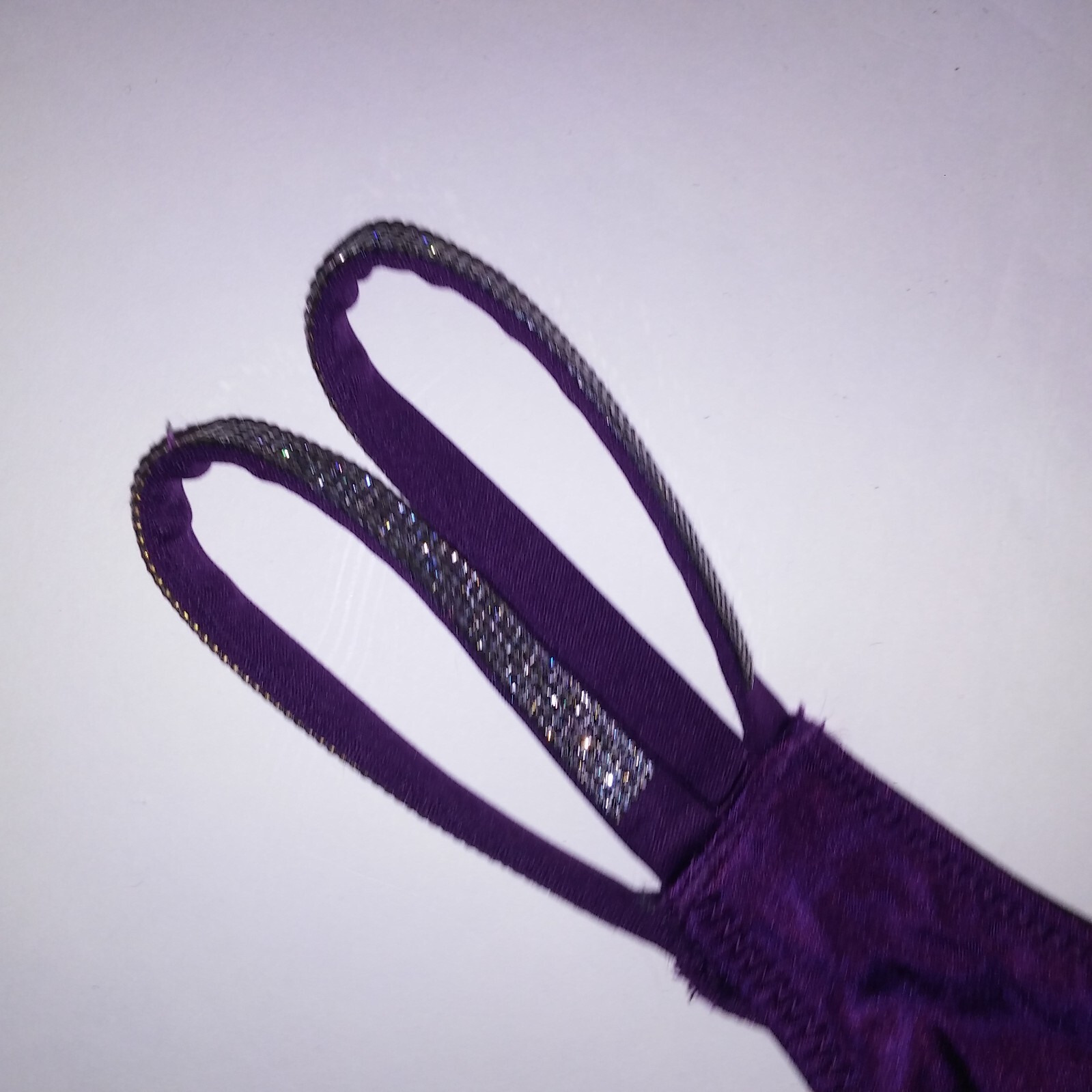 Victoria Secret Panty Thong Purple Silver Double Shine Strap Very Sexy Solid New