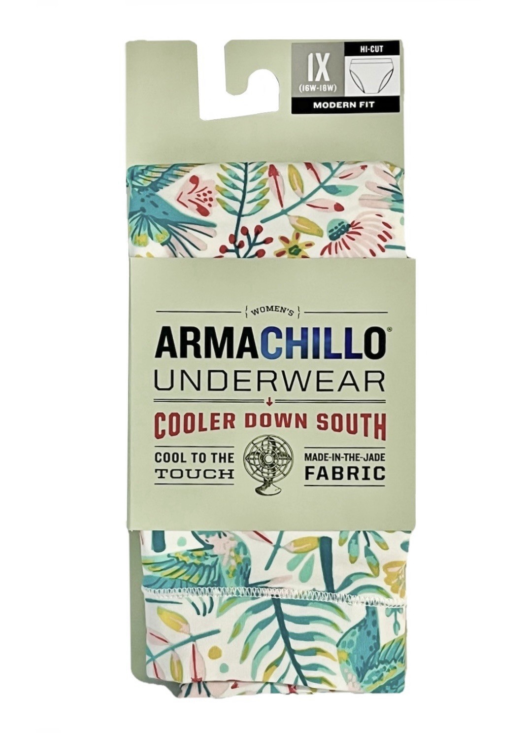 Duluth Women’s Armachillo Underwear Hi-Cut Brief/Hummingbird Print, 1X (16W-18W)