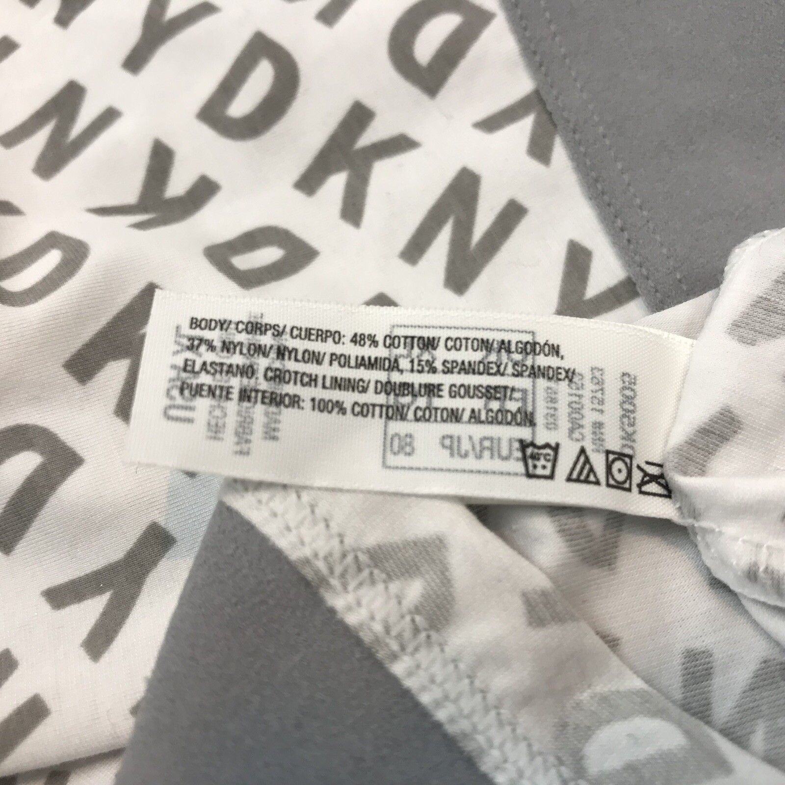 Ladies Plus Size DKNY White Grey Logo Bikini Briefs UK Size XL New No Tags