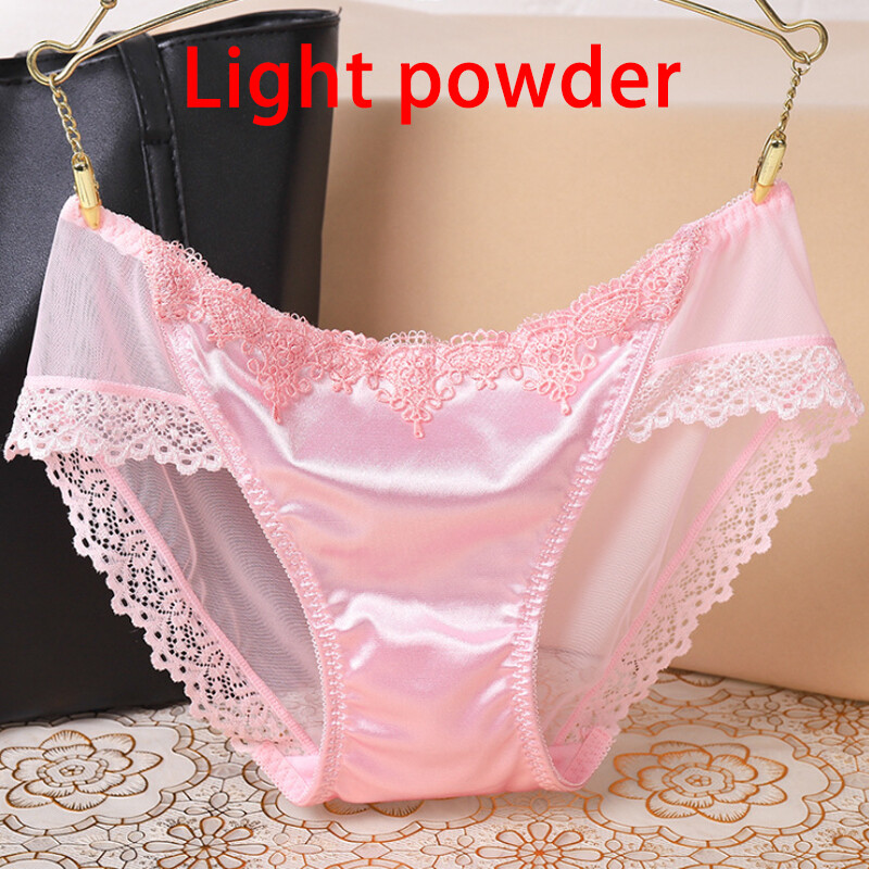 1/6 Pack Lot Women Sexy Satin Lace Panties Briefs Sheer Seamless Underwear Panty