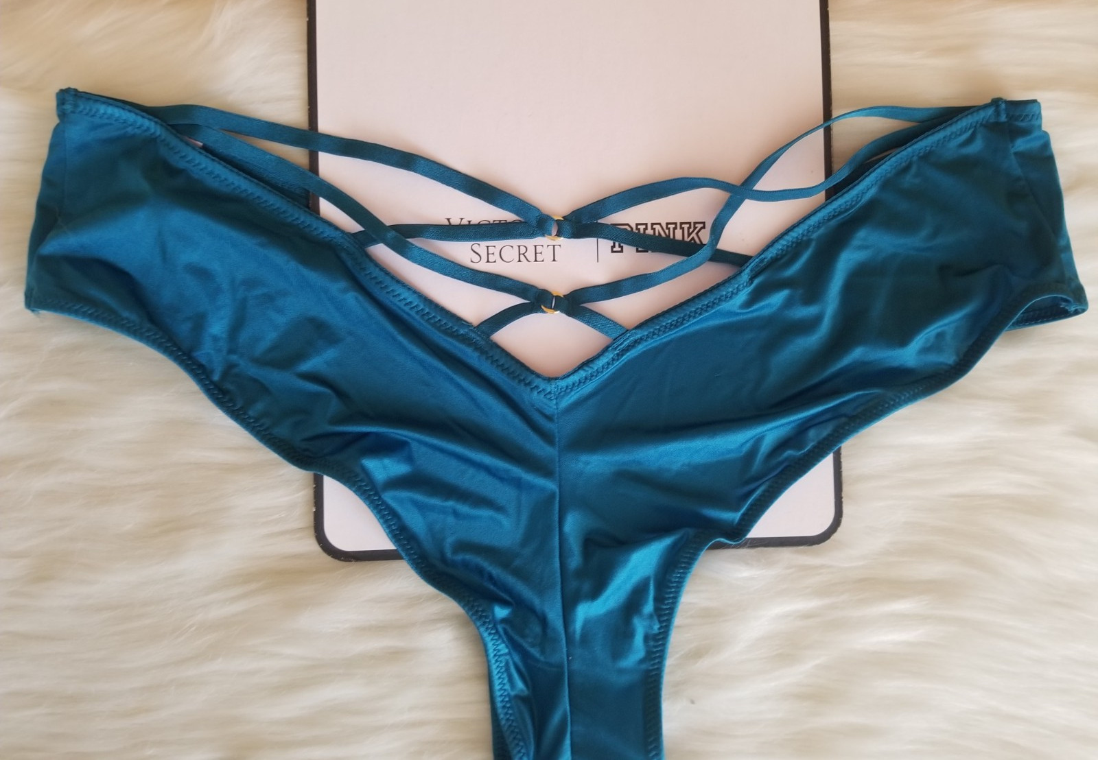 VICTORIA’S SECRET VERY SEXY STRAPPY BACK HIGH LEG CHEEKY PANTY JADE MEDIUM NWT