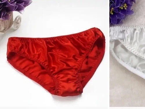 2 Pieces Ladies/Girls 100% mulberry silk panties embroidery – US Size L/XL