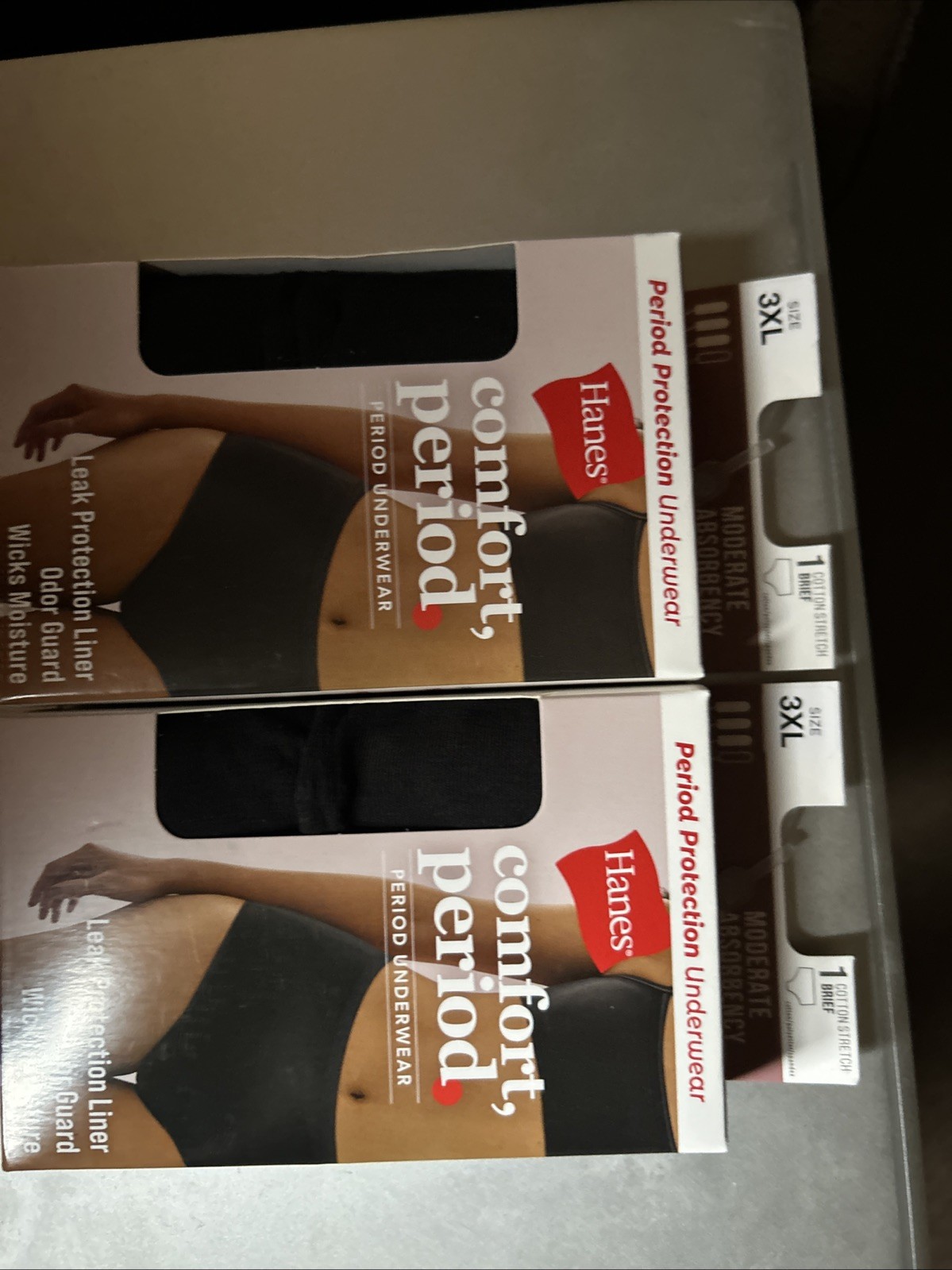 Hanes Period Protection Underwear Women’s Brief Size 10 /3XL Moderate Absorbency