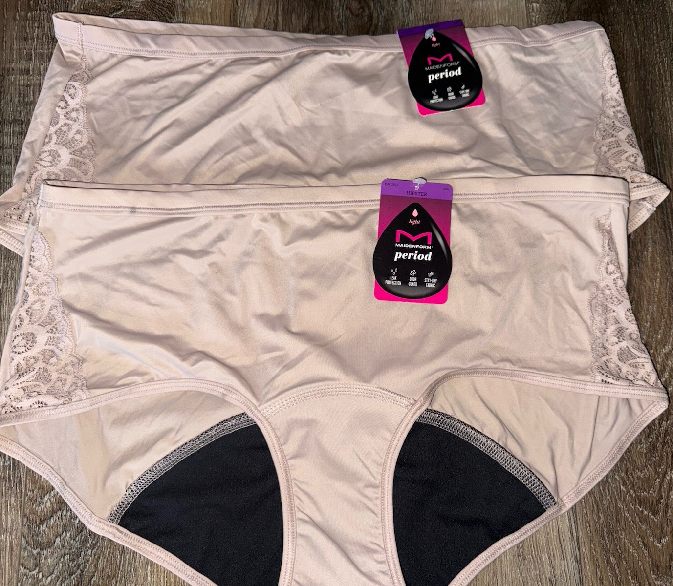 Maidenform Women Period Hipster Leak Protection Underwear Panties 2-Pair ~ 2XL
