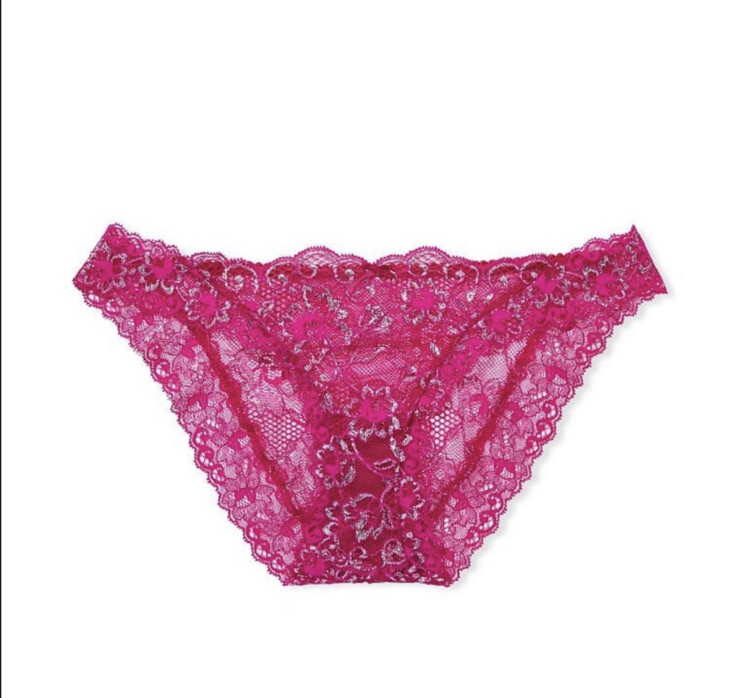NWT Victoria’s Secret Allure Shine Cheekini Panty Wicked Rose