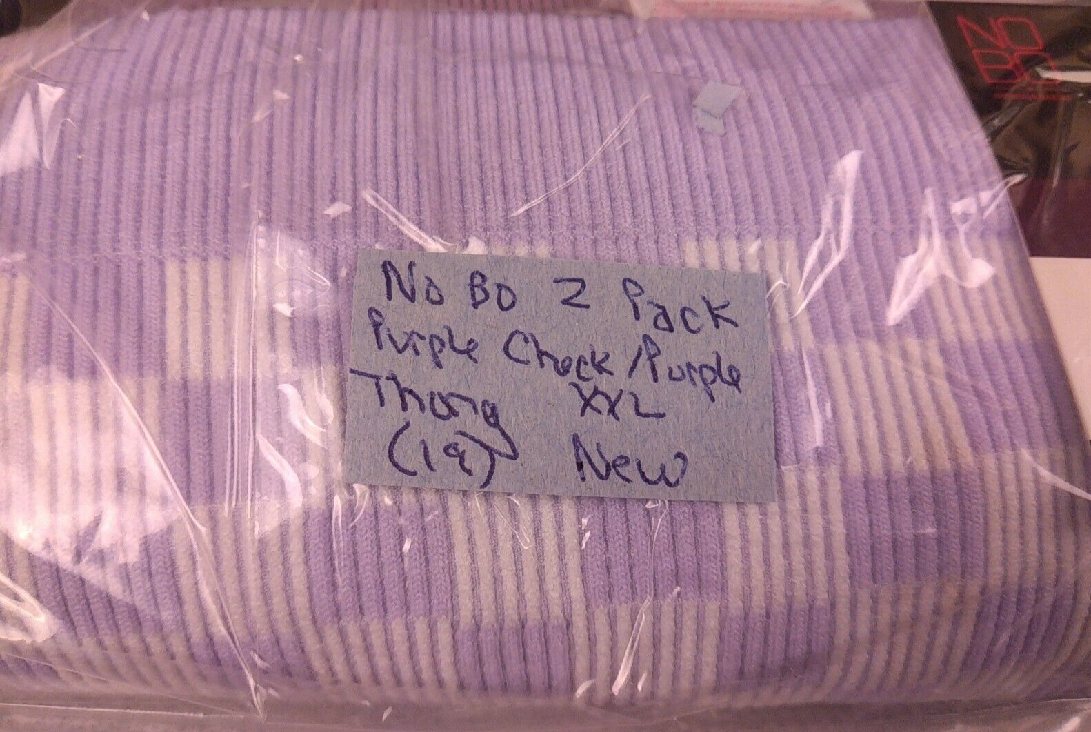 No Boundaries 2 Pack Purple Check/Purple Thong Size XXL (19) – New (64)