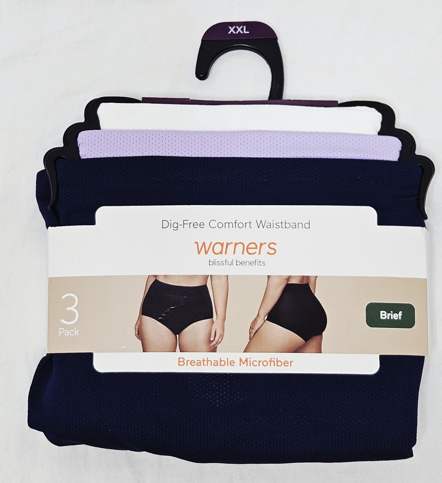 Warners Blissful Benefits Breathable Microfiber Brief 3 Pk Choose XL 2XL or 3XL
