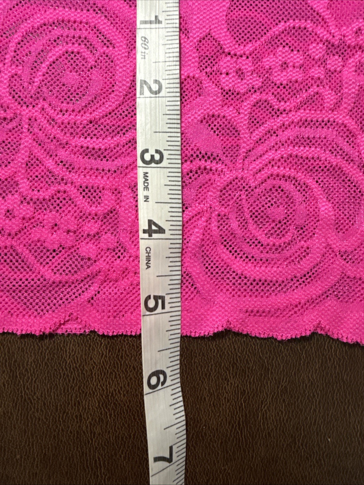 Vintage Smart Sexy Neon Pink Stretch Sheer Floral Lace Bikini Panties Sz 2XL / 9