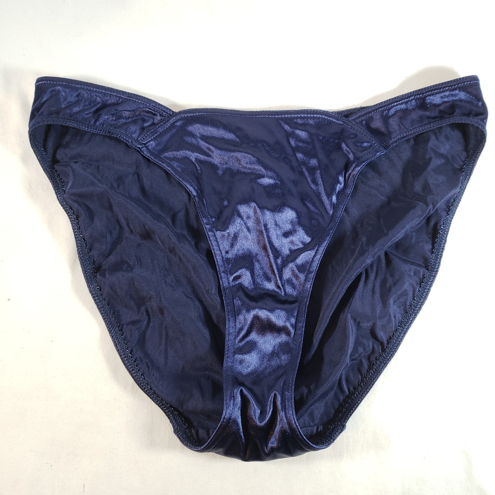 Victoria’s Secret Second Skin Satin Bikini Large Deep Purple Blue NWT