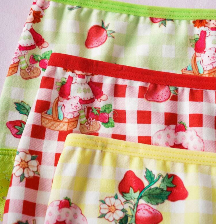Women’s Strawberry Shortcake Kawaii Cartoon Lace Brief Panties Large 3 pack