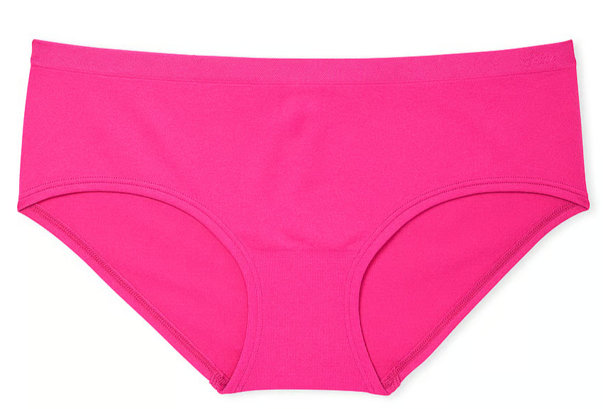 L Hot Bold Bright Pink Seamless Victorias Secret PINK Hipster Hiphugger Pantie