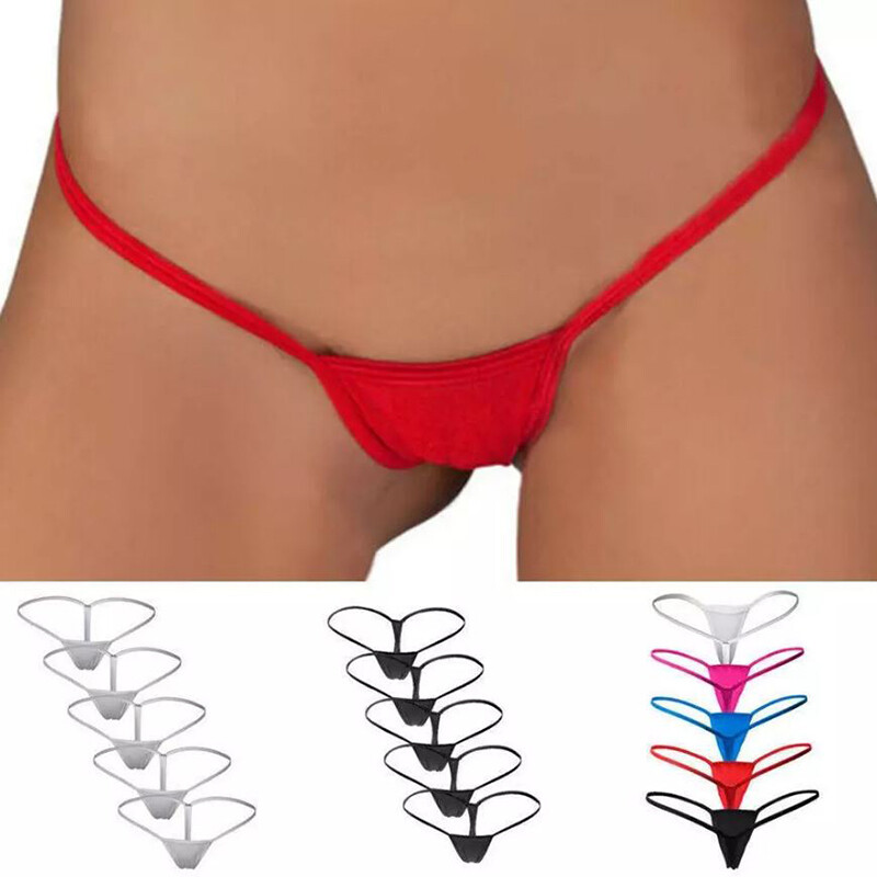 5 Pack Lot Womens Sexy G-String Micro Thongs Panties Underwear Bikini Lingeries