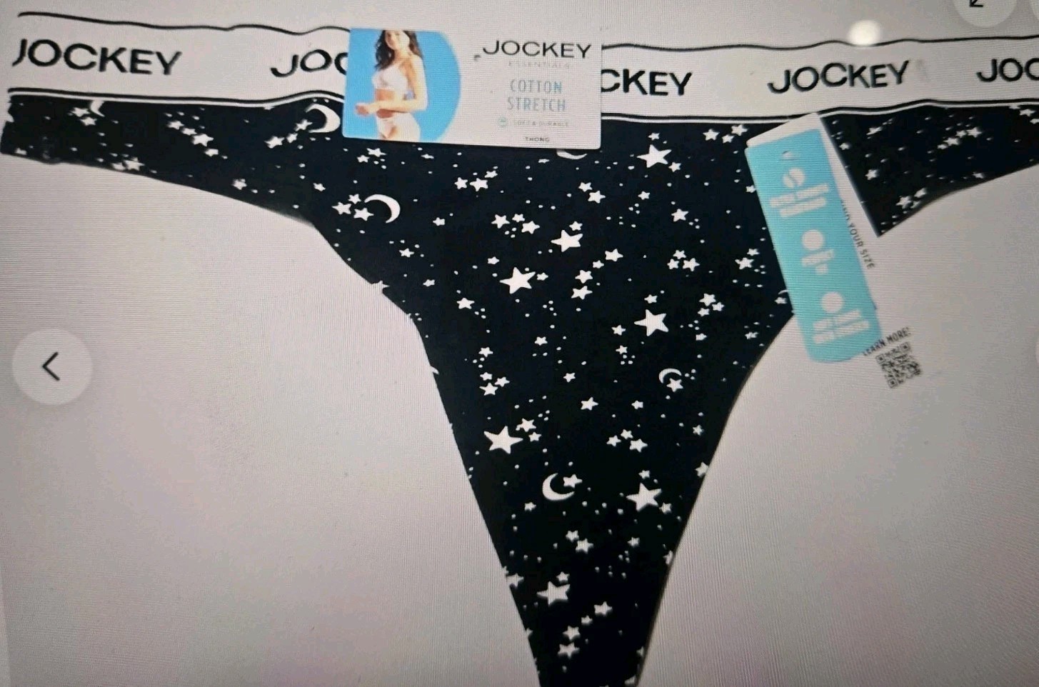 JOCKEY Logo Laserbond Cotton Stretch Thong Large Panty nwt