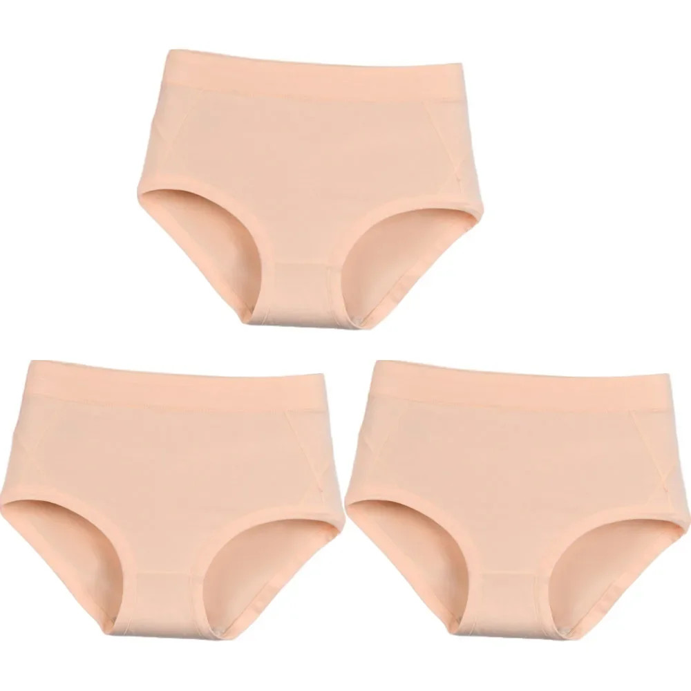 Cotton Brief Panties Mid Waist Women’s Plus Size Breathable Underwear 3 Pcs