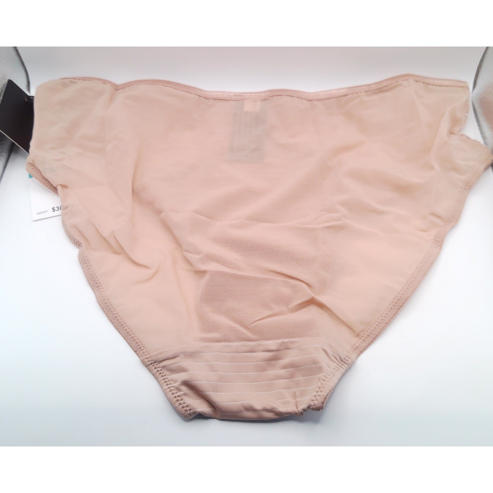 Ashley Graham Plus Size Front-Keyhole Lace Panty US X UK 16 Cappuccino NWT