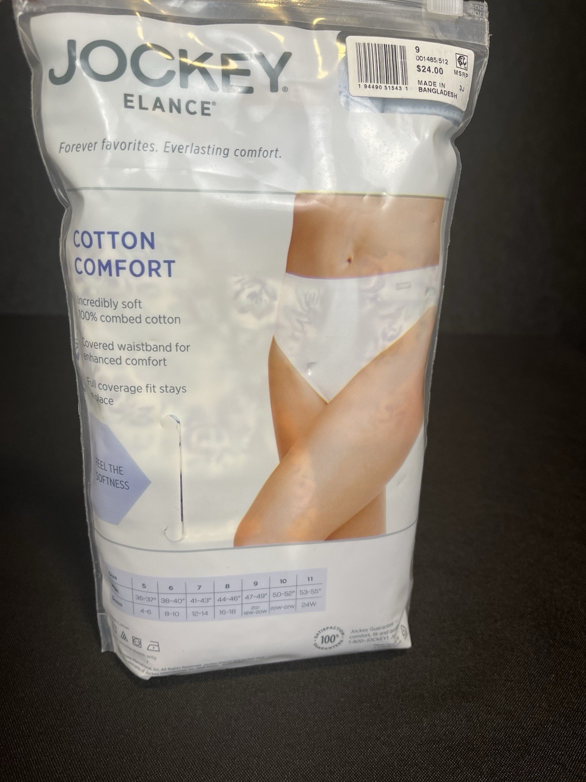 Jockey Elance French Cut Women’s Underwear 3 Pack Size 9 XXL Blue/White Floral