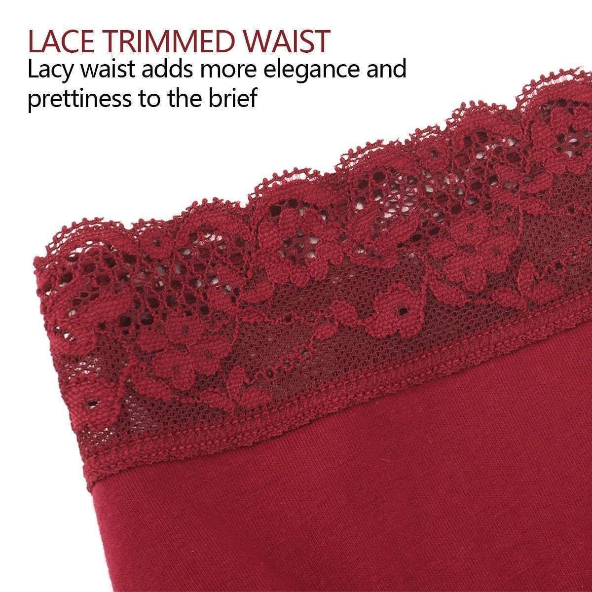 3X Womens Lace Underwear High Waist Stretch Briefs Soft Underpants Panties S-2XL