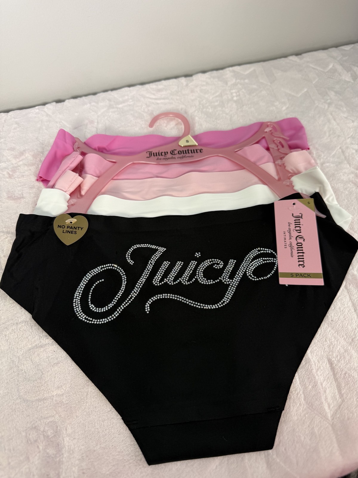 Juicy Couture 5-Pack Panties Size S Pink Y2K 2000s Womens Underwear New