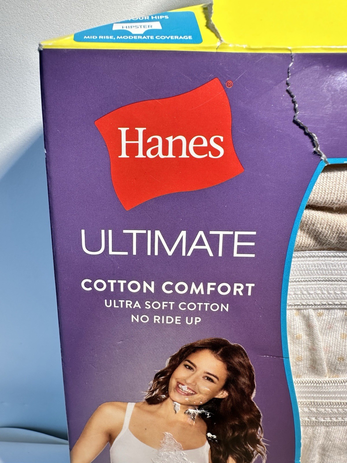 Hanes 100% Cotton Ultimate Cotton Comfort Hipster (5 Pack) 9/2XL Assorted White