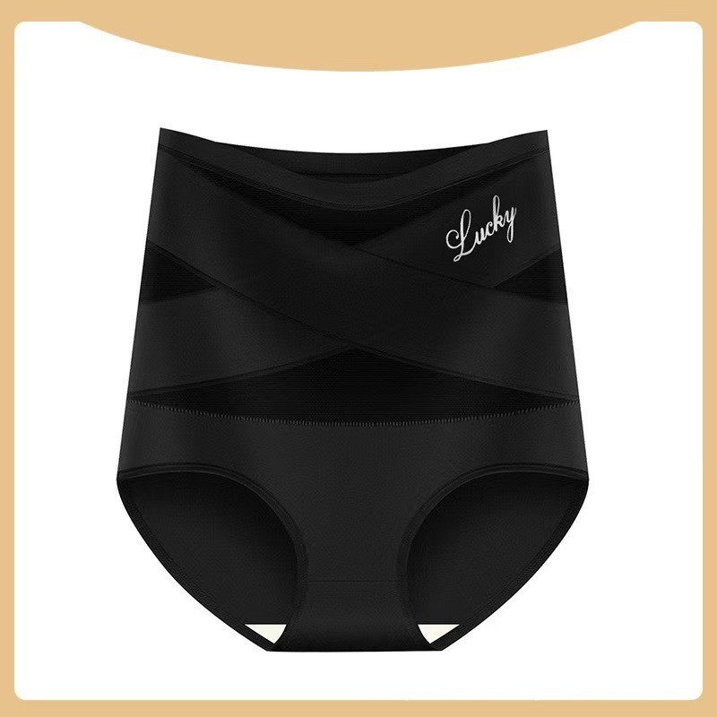 2 Pack High Waist Tummy Control Panties Shaping Cross Strap Briefs Women S-3XL