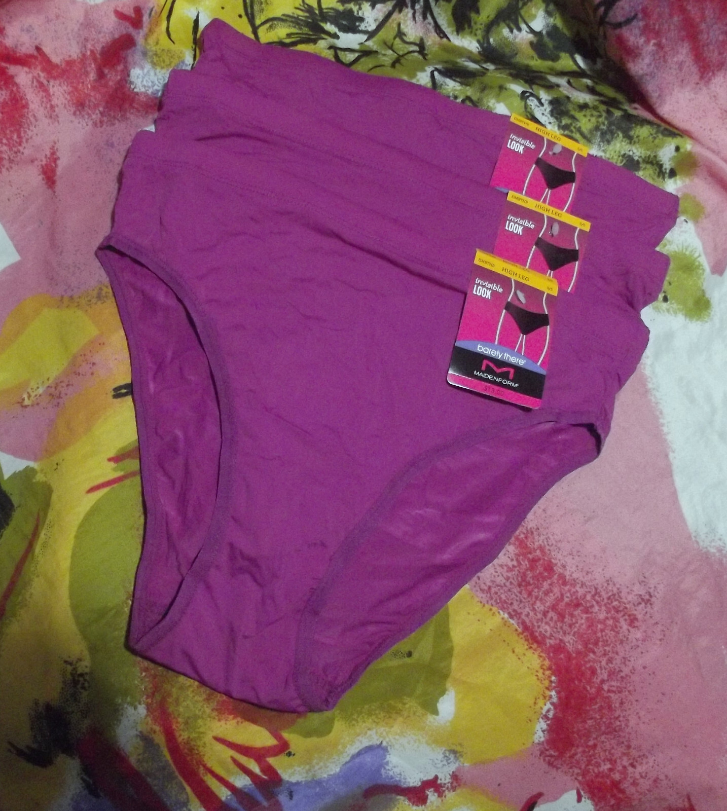 3 NEW MAIDENFORM DMBTHB NXM BARELY THERE INVISIBLE LOOK HIGH LEG PANTIES S/5