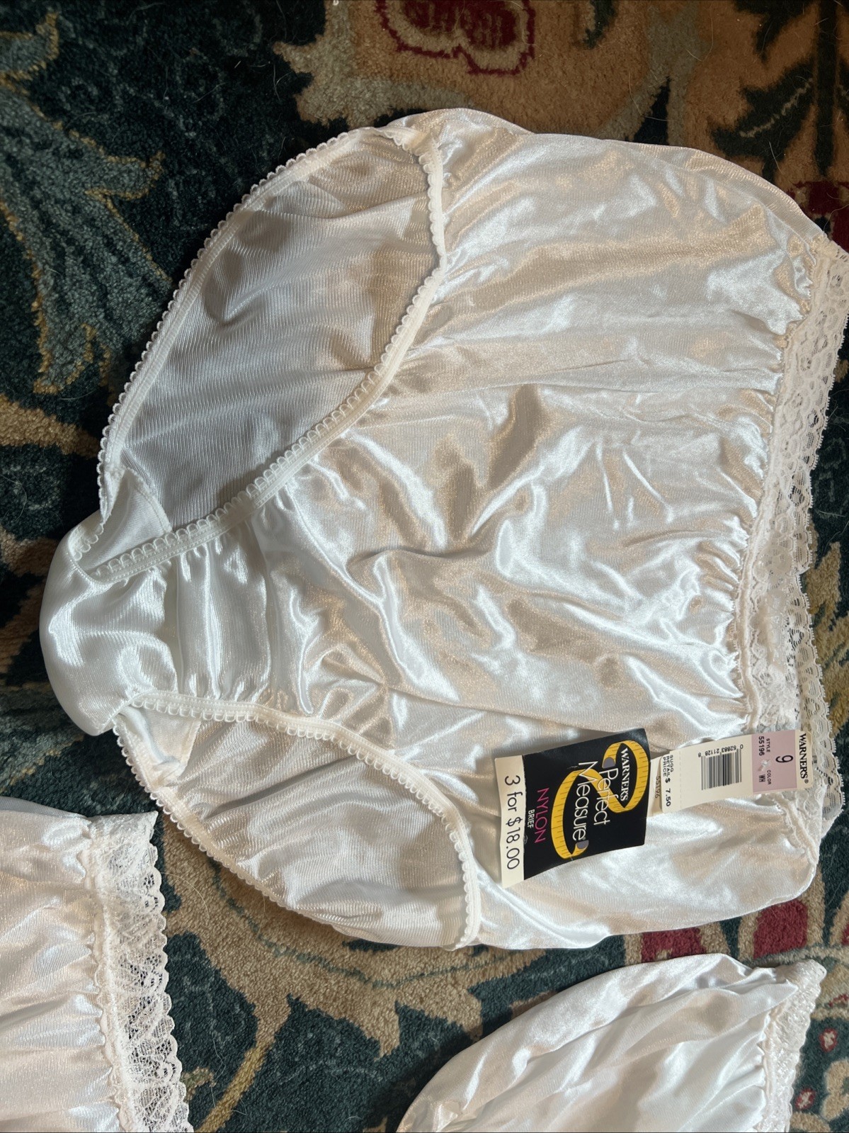 Vintage Warner’s Perfect Measure Panties Briefs Size 9 WHITE 55196 New – 3 Pairs