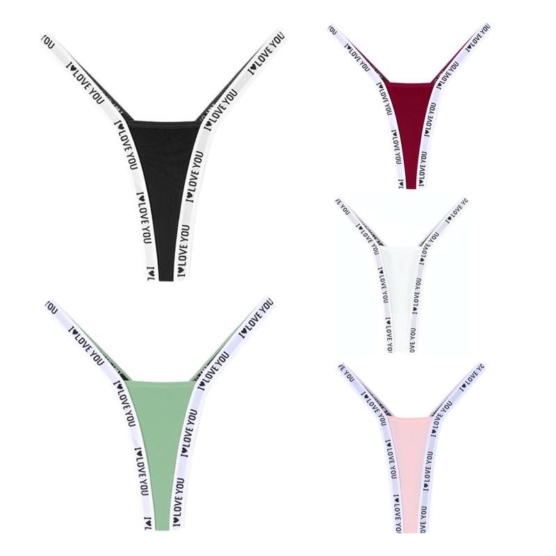 5 Pack Lot Sexy Womens Thongs Panties Bikini High Cut Underwear Lingeries Bikini
