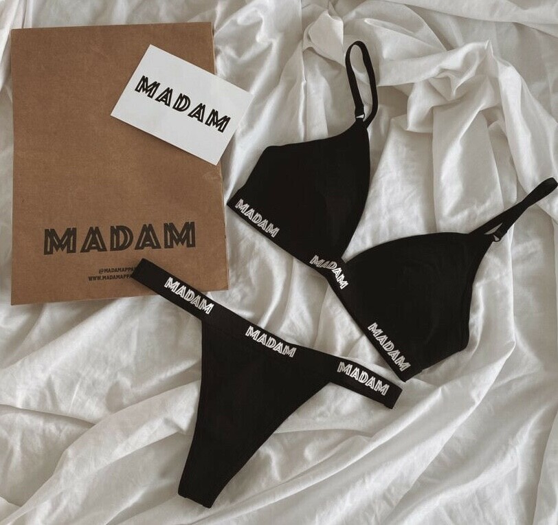 BNWT Black High Leg Thong