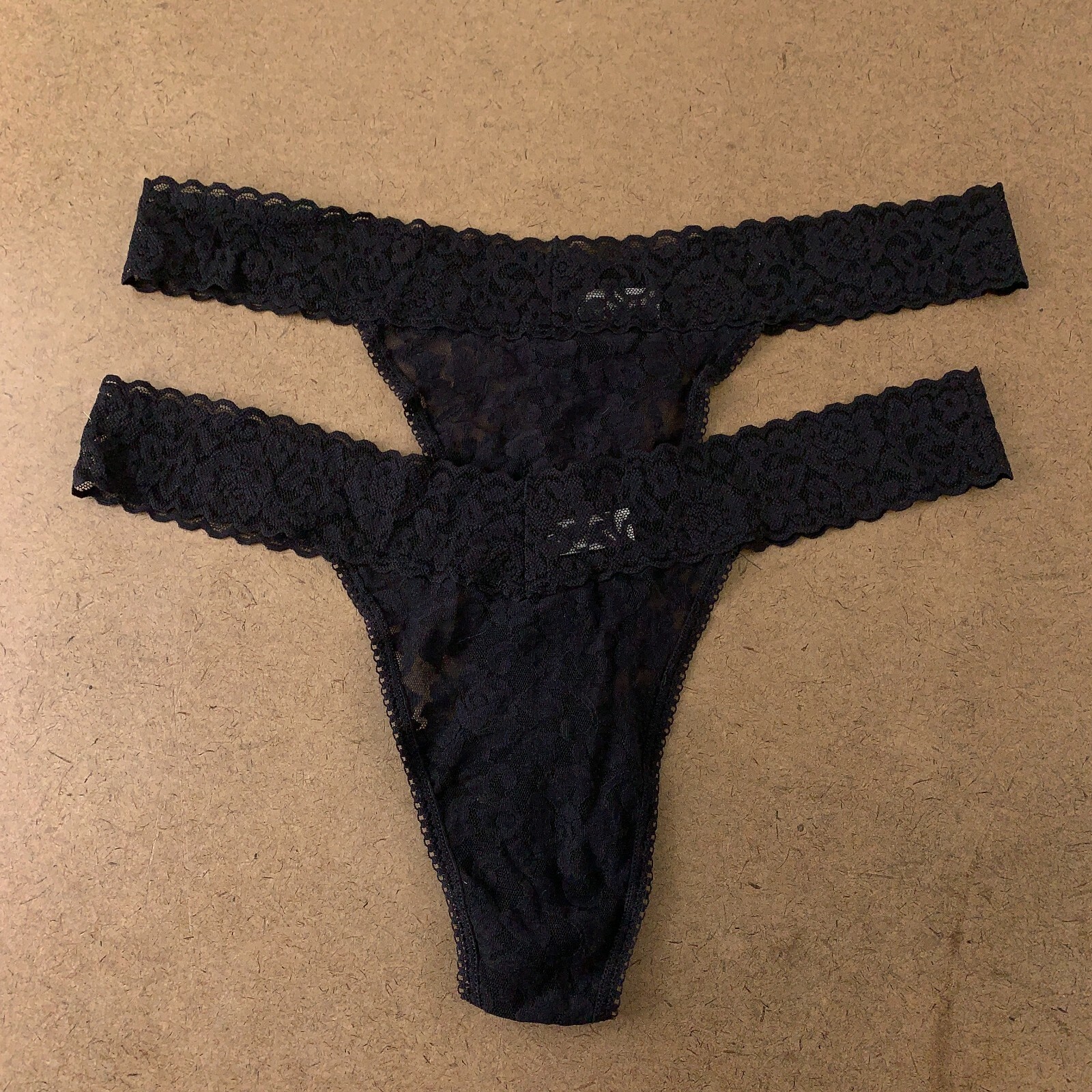 Lot of 2 Panic Panties Women’s Size 1XL/3XL Black Stretch Lace Thong Panties New