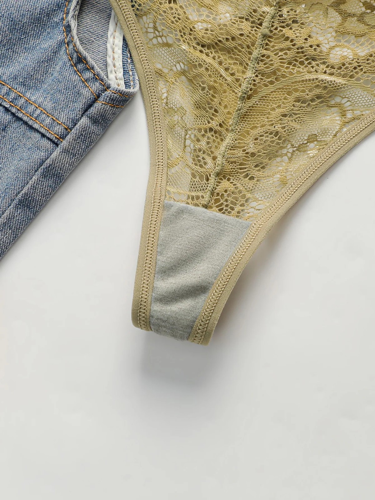 3 Piezas Tangas de Encaje para Mujer Sexy G-String Ropa Interior Cómoda
