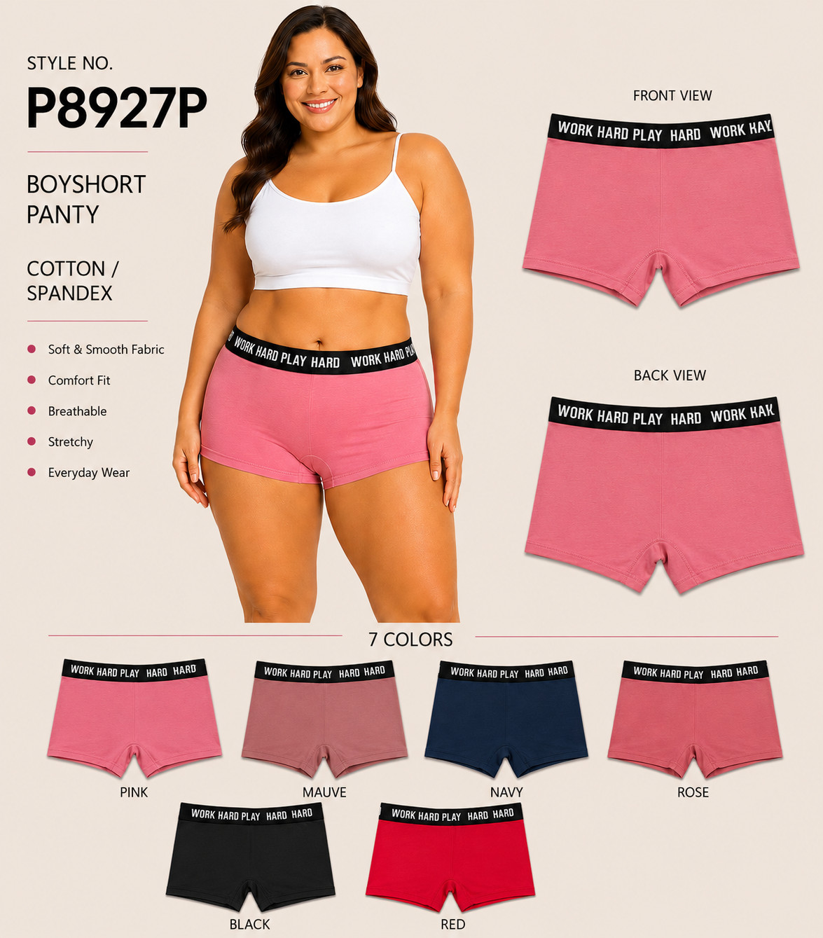 6 Pack Women’s Sports Cotton Boxer Shorts BoyShorts Yoga Fitness Gym 8927 2X-3X