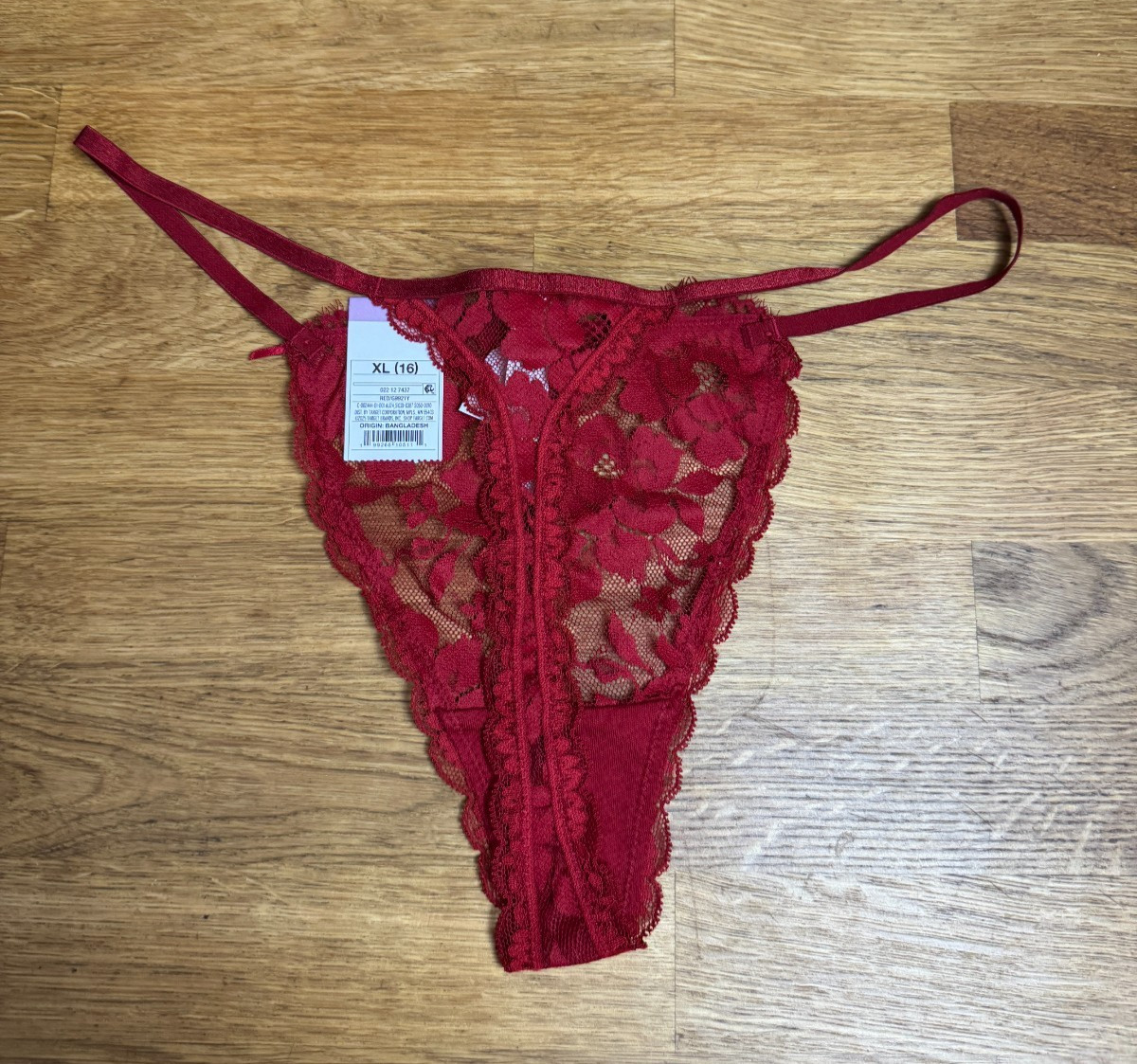 Auden Women’s Lace String Thong Underwear Size Medium Red NWT