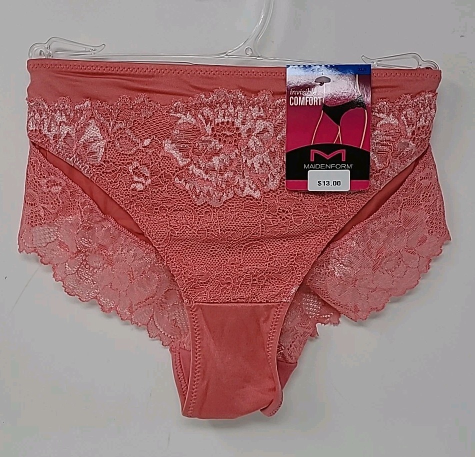 Women’s Maidenform 40159 Comfort Devotion Lace Back Tanga Panty Pink XL LOT OF 2