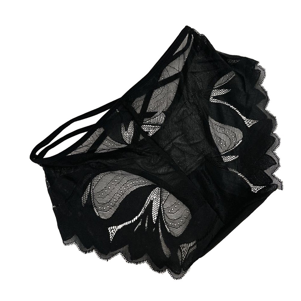 Triangle Pants for Women Lace Mid Waist Underwear with Breathable Design