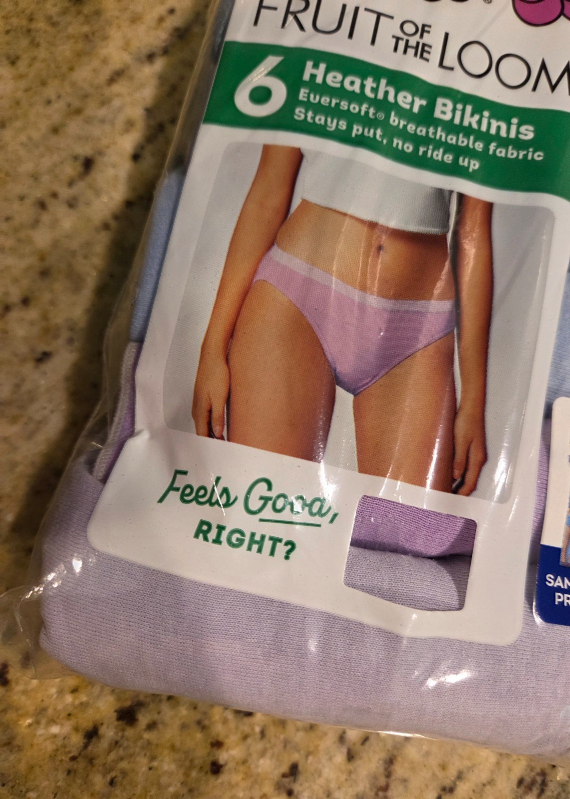 New! Fruit Of The Loom Womens Heather Bikinis 6-Pack Size 9/2XL Pant Size 16-18