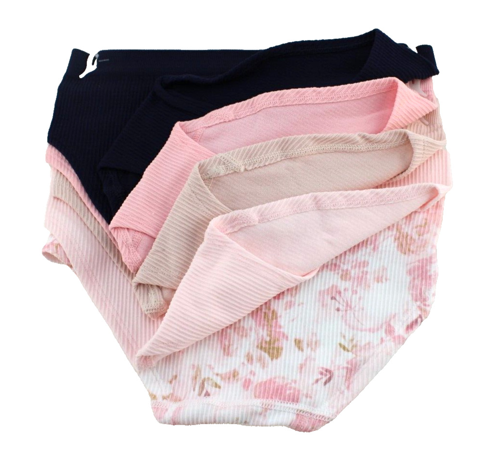 LAURA ASHLEY 5-pk Small Multi-Colors Ribbed Women’s Hipsters Briefs MSRP $48