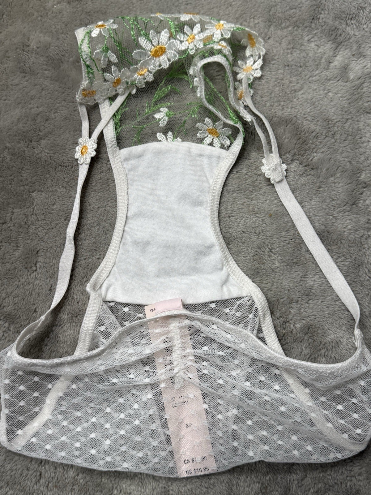 VICTORIA’S SECRET DREAM ANGELS String Bikini Panty VS Flower S White Daisy Mesh