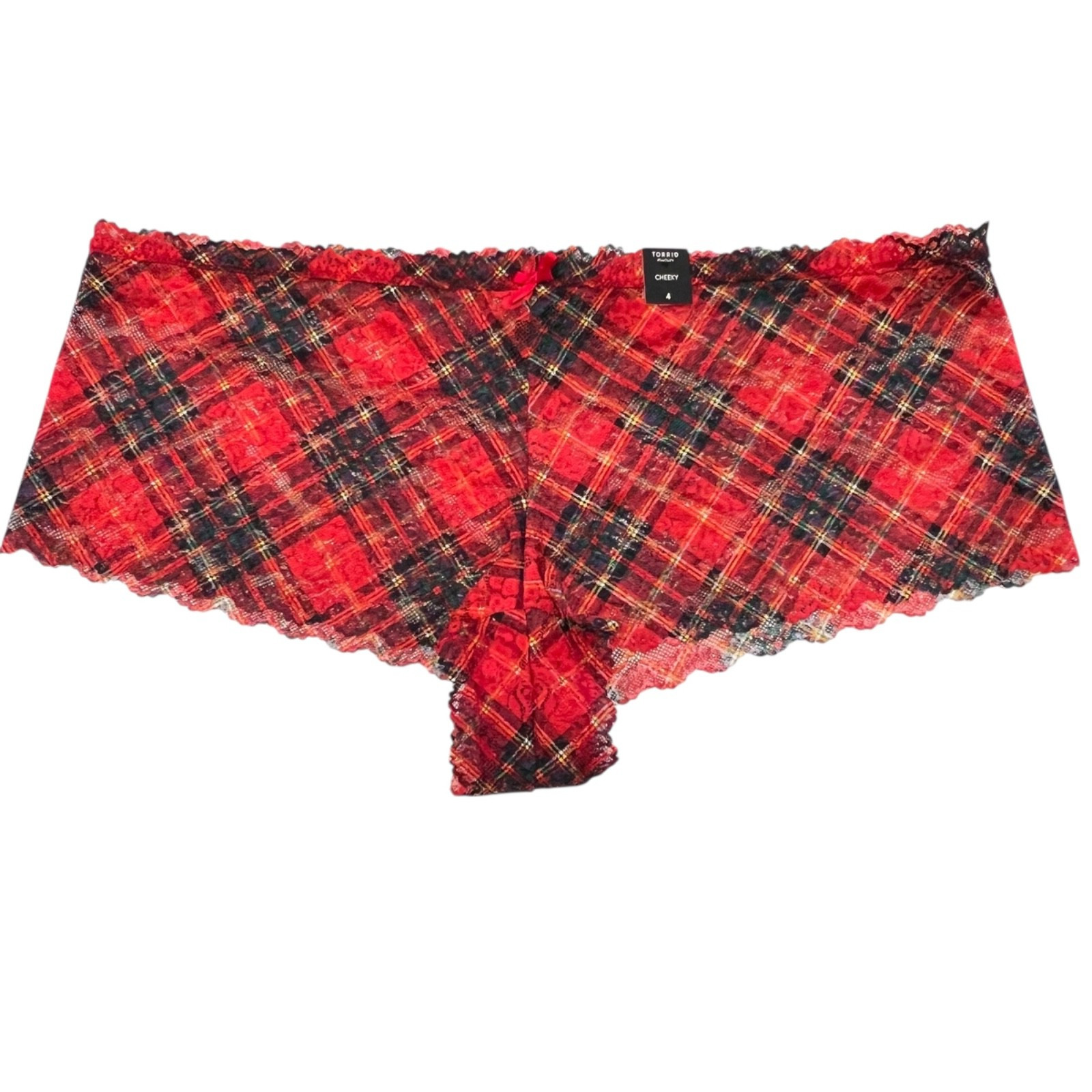 NWT TORRID Cheeky Pantie Underwear Sz 00X-0X-1X-2X-3X-4X Red Green Lace Plaid