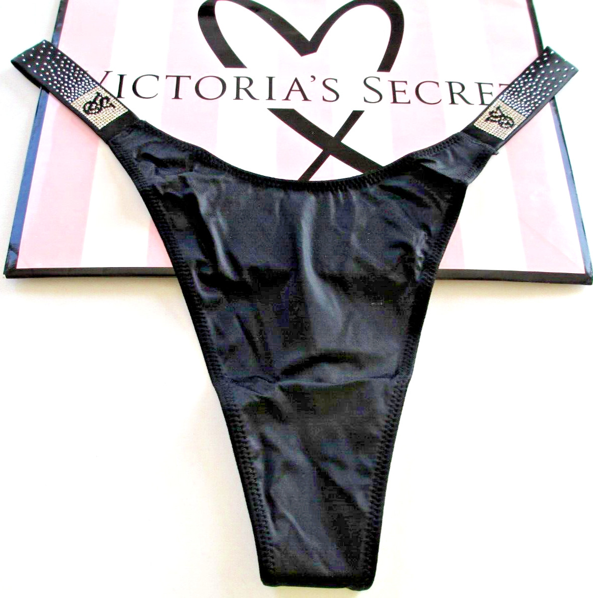 VICTORIA’S SECRET VERY SEXY Shine Strap High Leg Thong Panty VS Black S M L XL