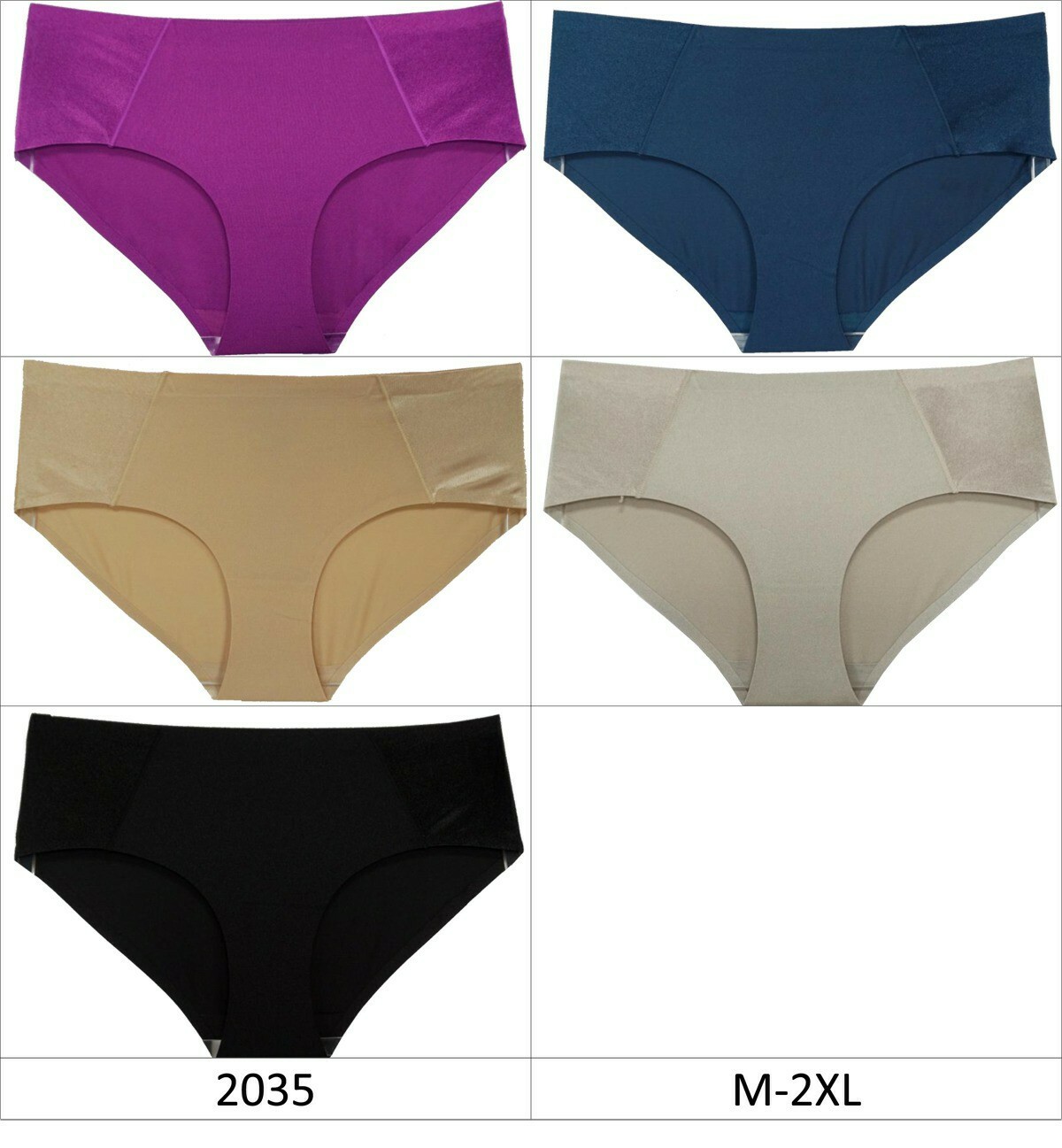 6 Women Solid Mixed Color Panties Laser Cut Bikini Underwear Briefs M L XL 2XL